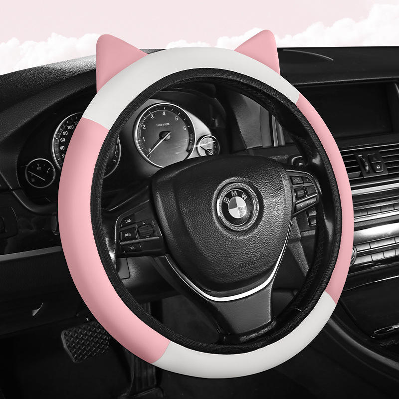 Waterproof Cat Ear Leather Rubber Car Steering Wheel Cover - Yiwu Carclean Auto Accessory Factory