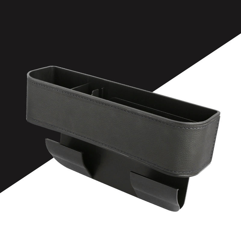 CarClean PU Leather Car Seat Side Gap Filler Organizer with Cup Holder - Center Co<i></i>nsole Storage Box