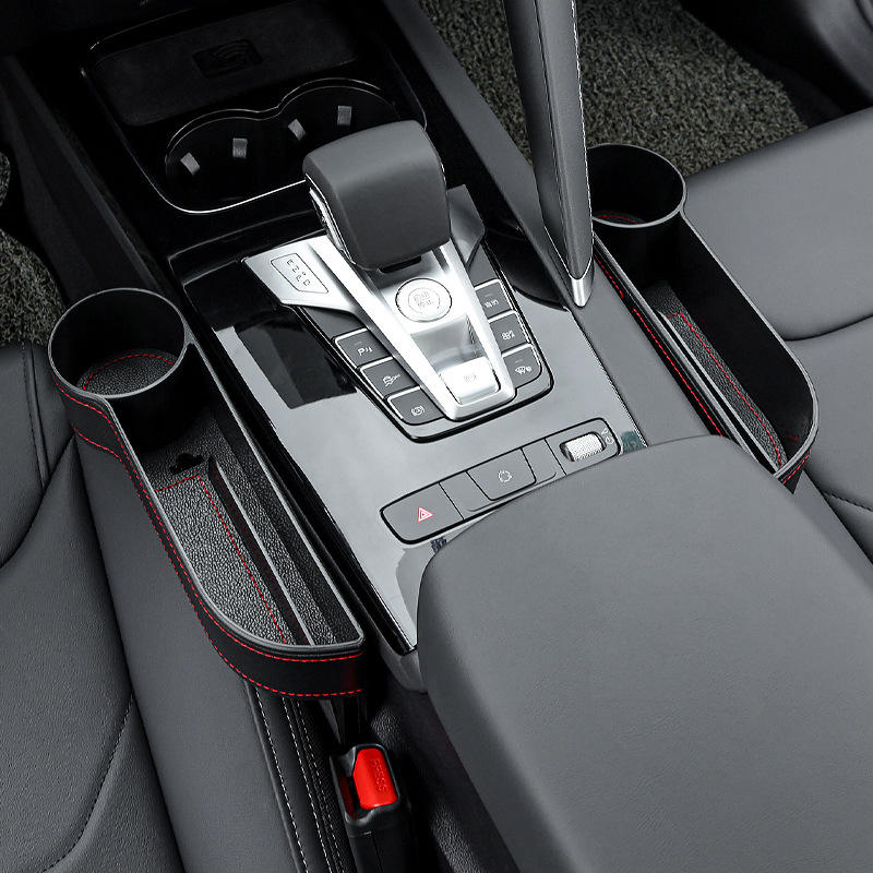2024 New Design PU Leather Car Cup Holder Seat Gap Filler Organizer for Camry | CarClean